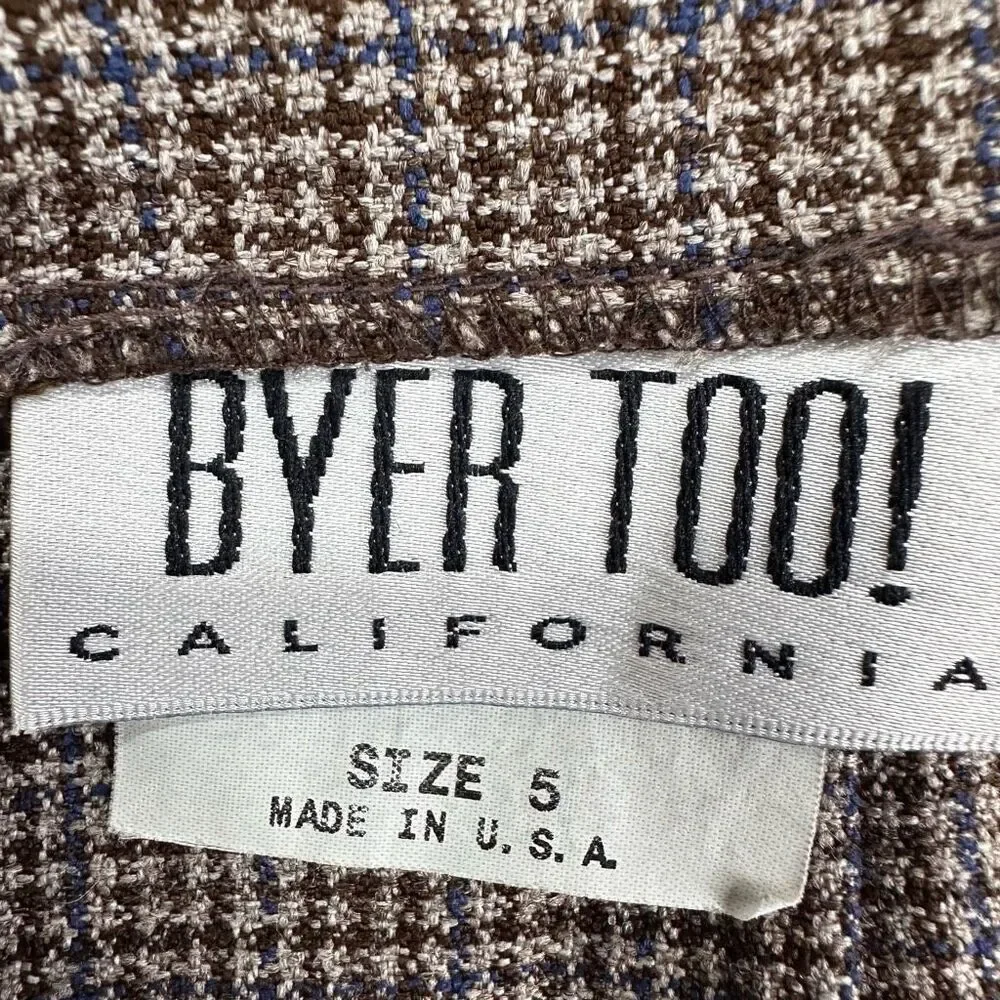 Vintage Skirt Womens 5 Brown Houndstooth Mini Academia Y2K 90s Grunge Punk USA‎